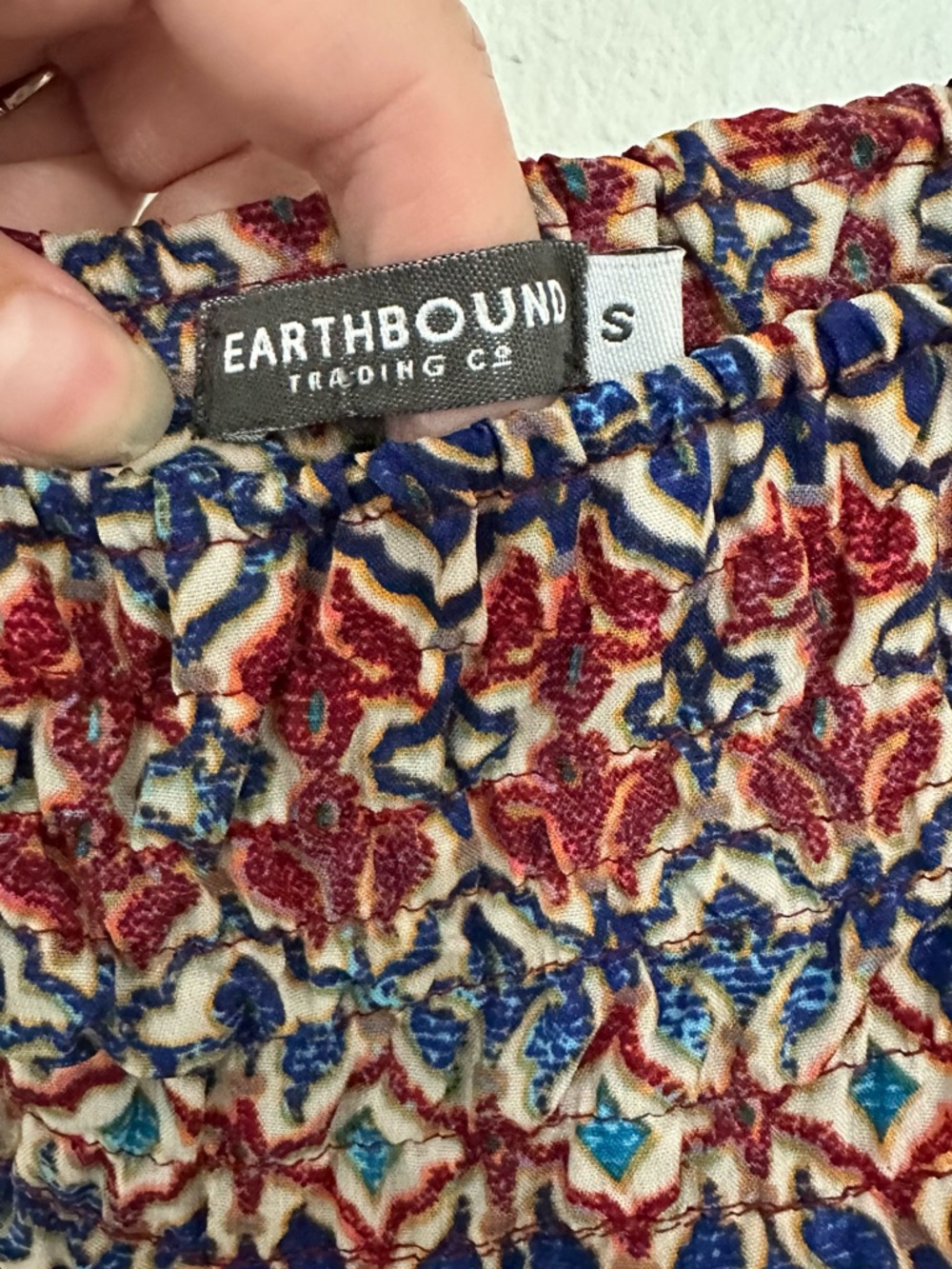Boho Wide Leg Jumpsuit Pants in Red & Blue - Picture 3 of 5
